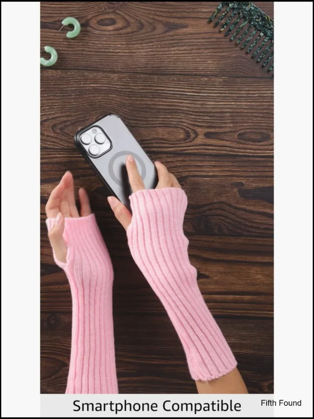 Fingerless Knitted Arm Warmers Goth Gloves Cyber Y2K Harajuku Kawaii Sleeves